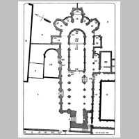 Plan de l'eglise abbatiale Saint Pére en Valée, plan Société archéologique d'Eure-et-Loir — Mémoires de la Société archéologique d'Eure-et-Loir (Wikipedia).png